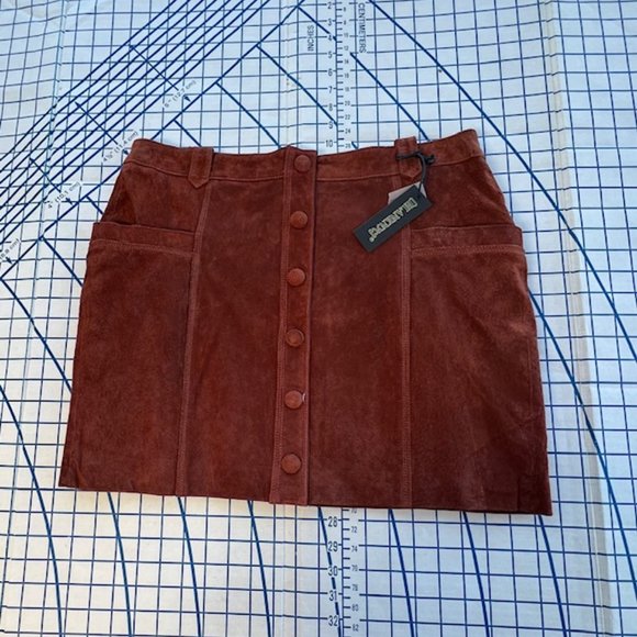 GENUINE SUEDE New w/ Tags FREE PEOPLE x Blank NYC SUN VALLEY SKIRT Size 31 US 12 - Picture 2 of 11